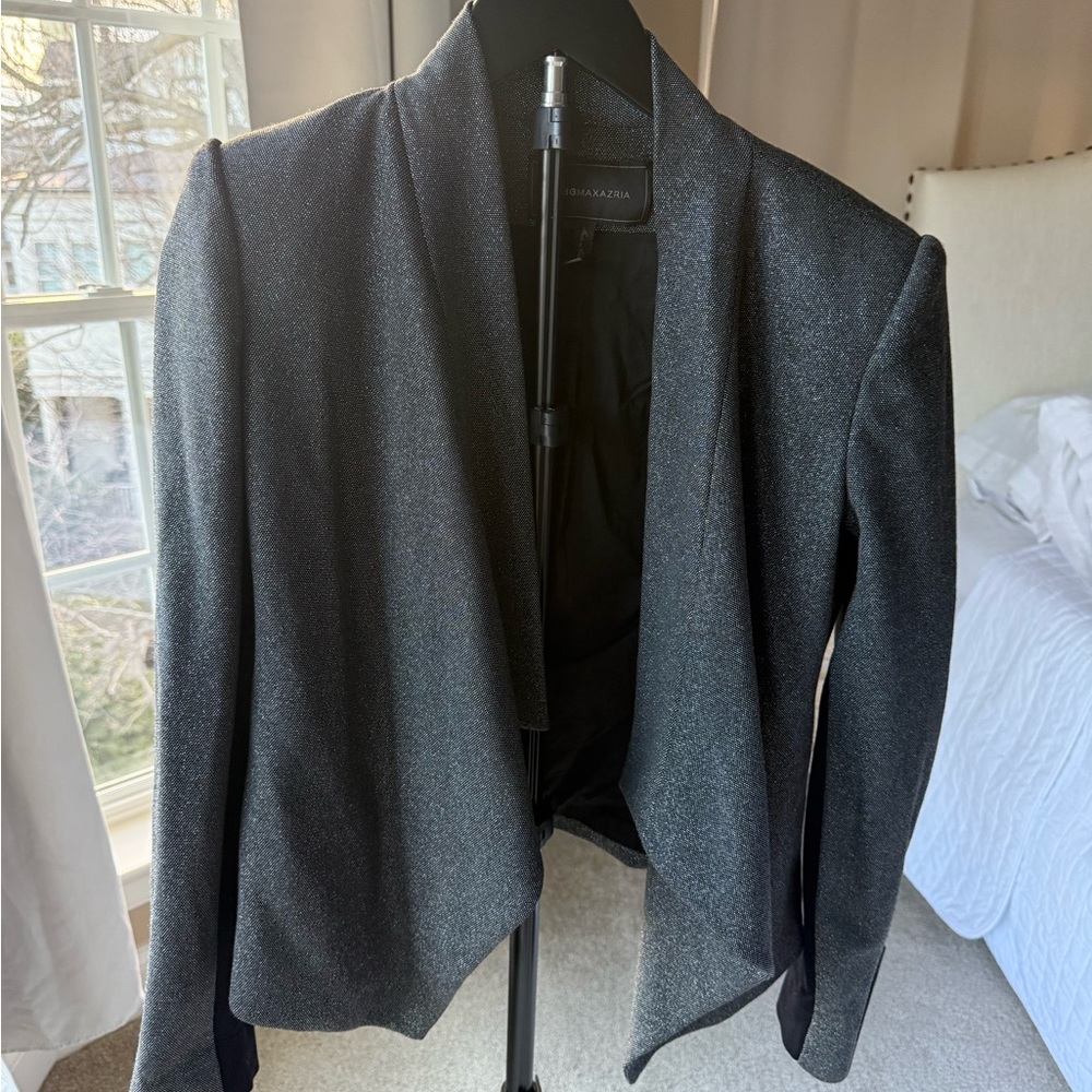 BCBGMaxAzria Charcoal Open Front Blazer